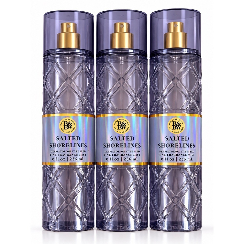Bath And Body Works Salted Shorelines Fragrance Mist 8 Oz Set Of 3 New Spray